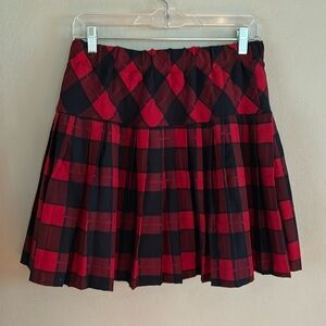 Urban Coco Red and Navy Blue Plaid Mini Skirt